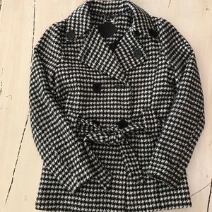 JuJu Girl’s Houndstooth Pea Coat Sz L